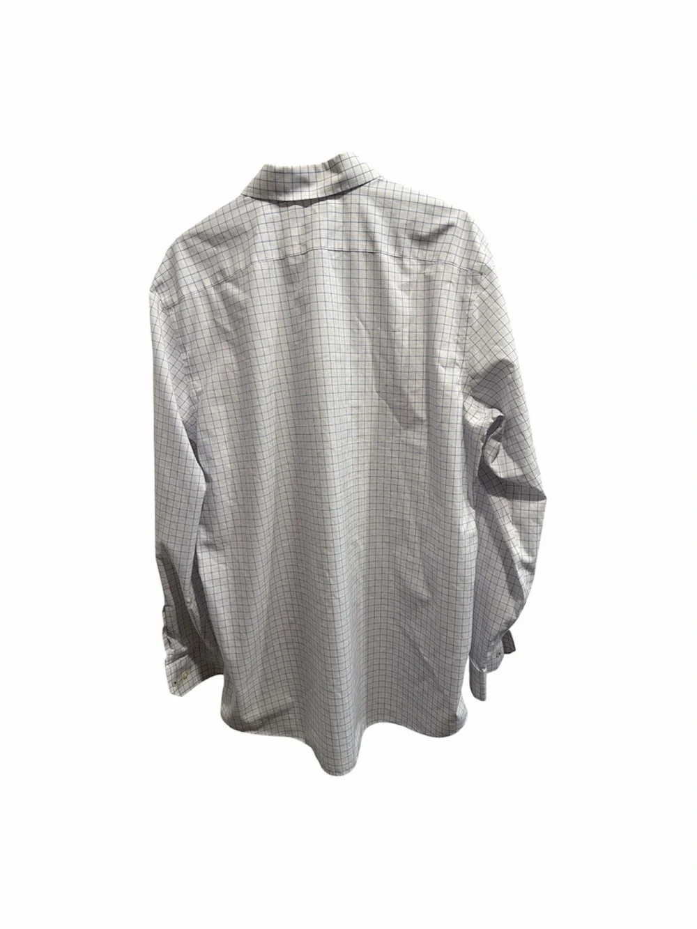Banana Republic Camden Standard Fit Dress Shirt White Blue Windowpane XL